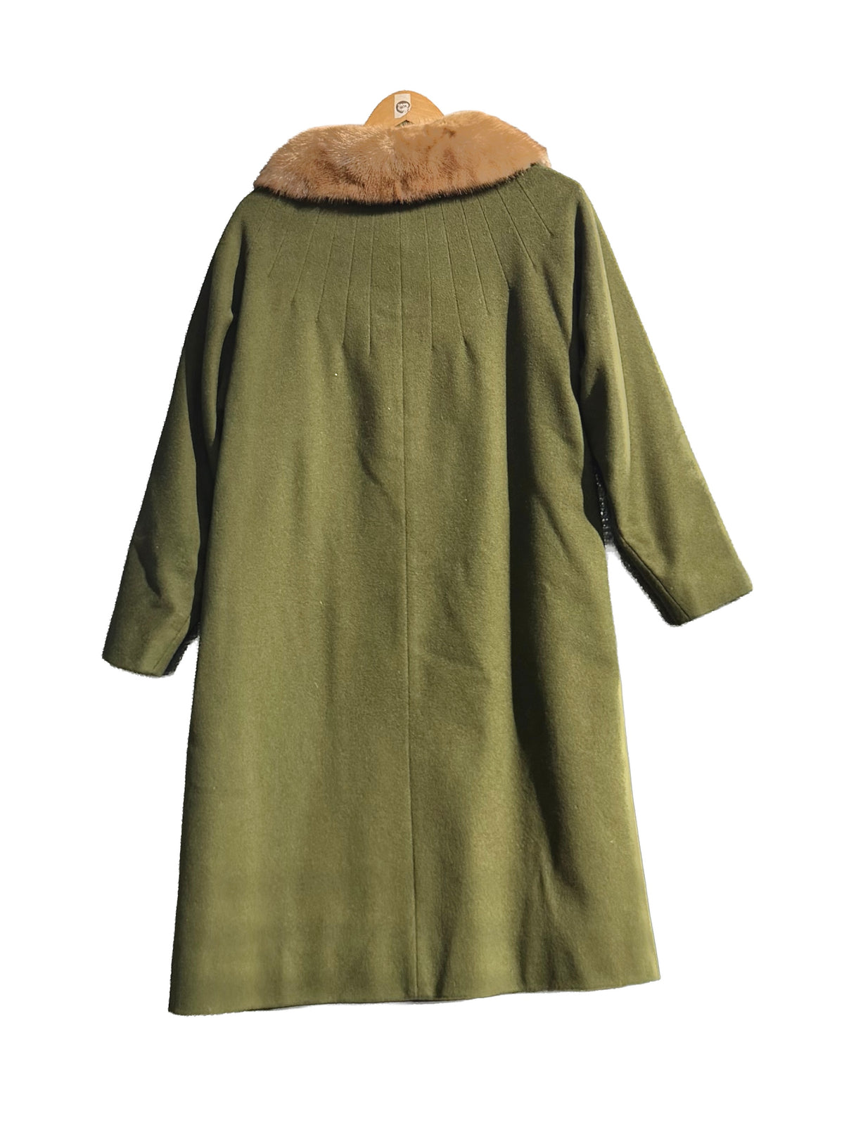 1960s Deep Green Fur Accent Classic Coat