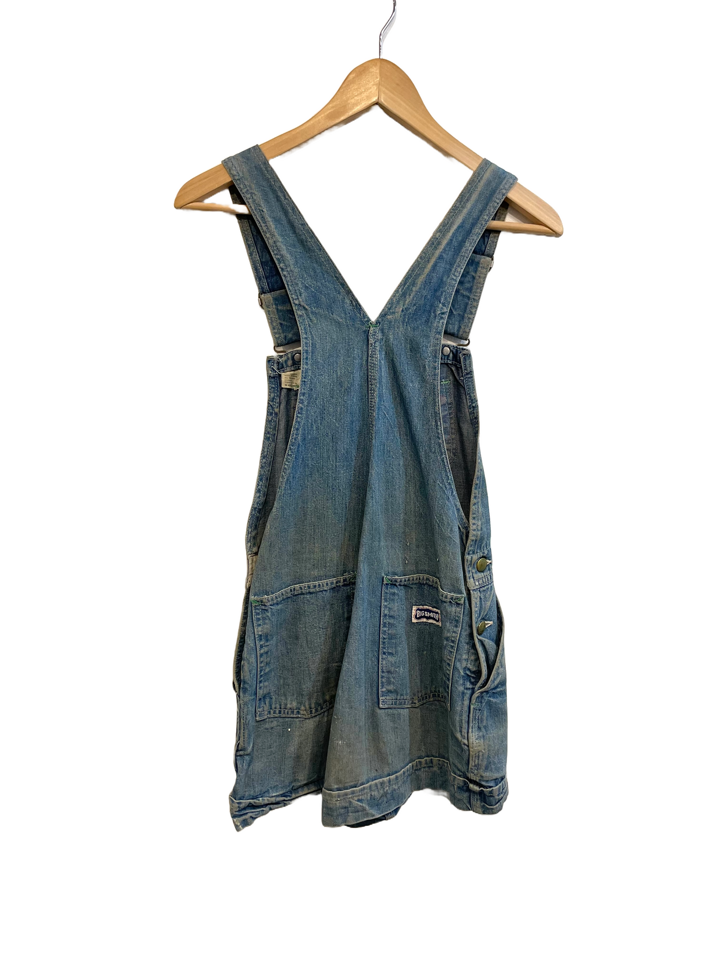 1970s Big Smith Distressed Workwear Short Overalls