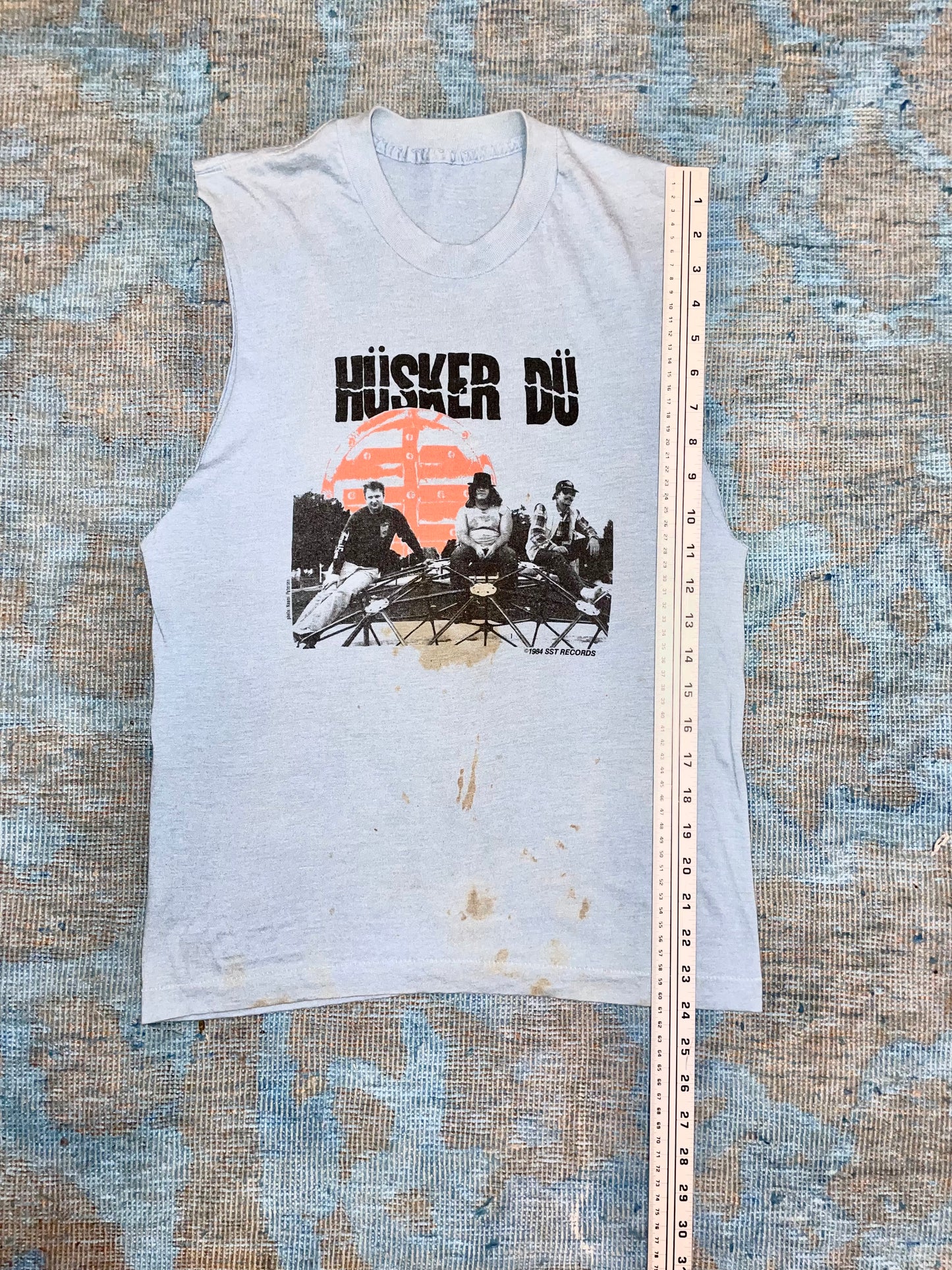 Hüsker Dü Blue Cut-off Sleeves SST Records Hardcore Vintage T-Shirt