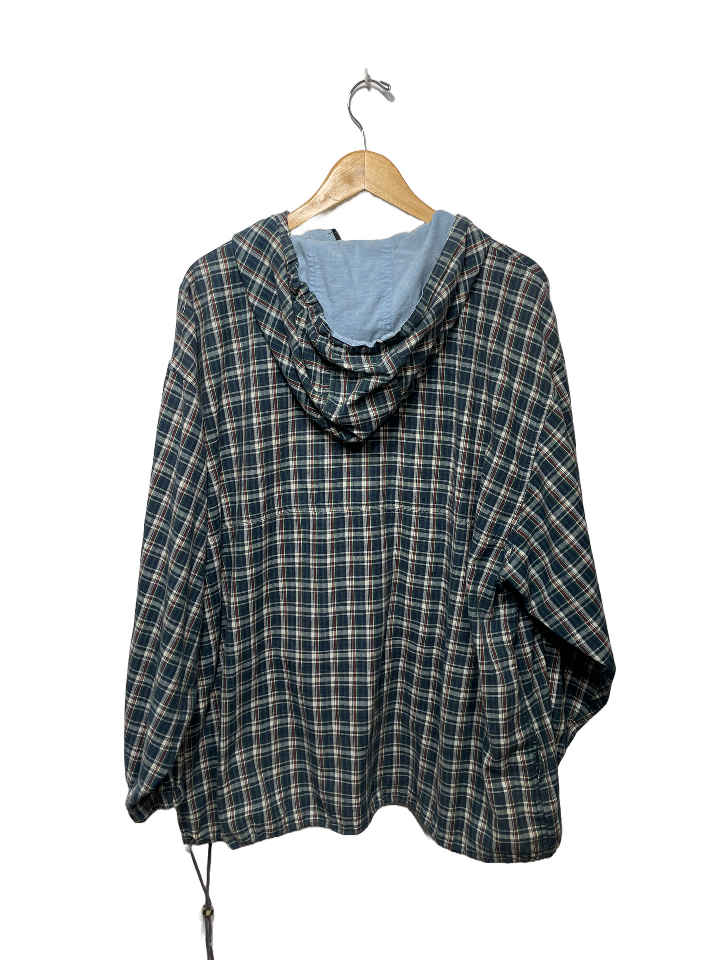 1990s Paris Sport Club Plaid Front Pocket Hooded Anorak