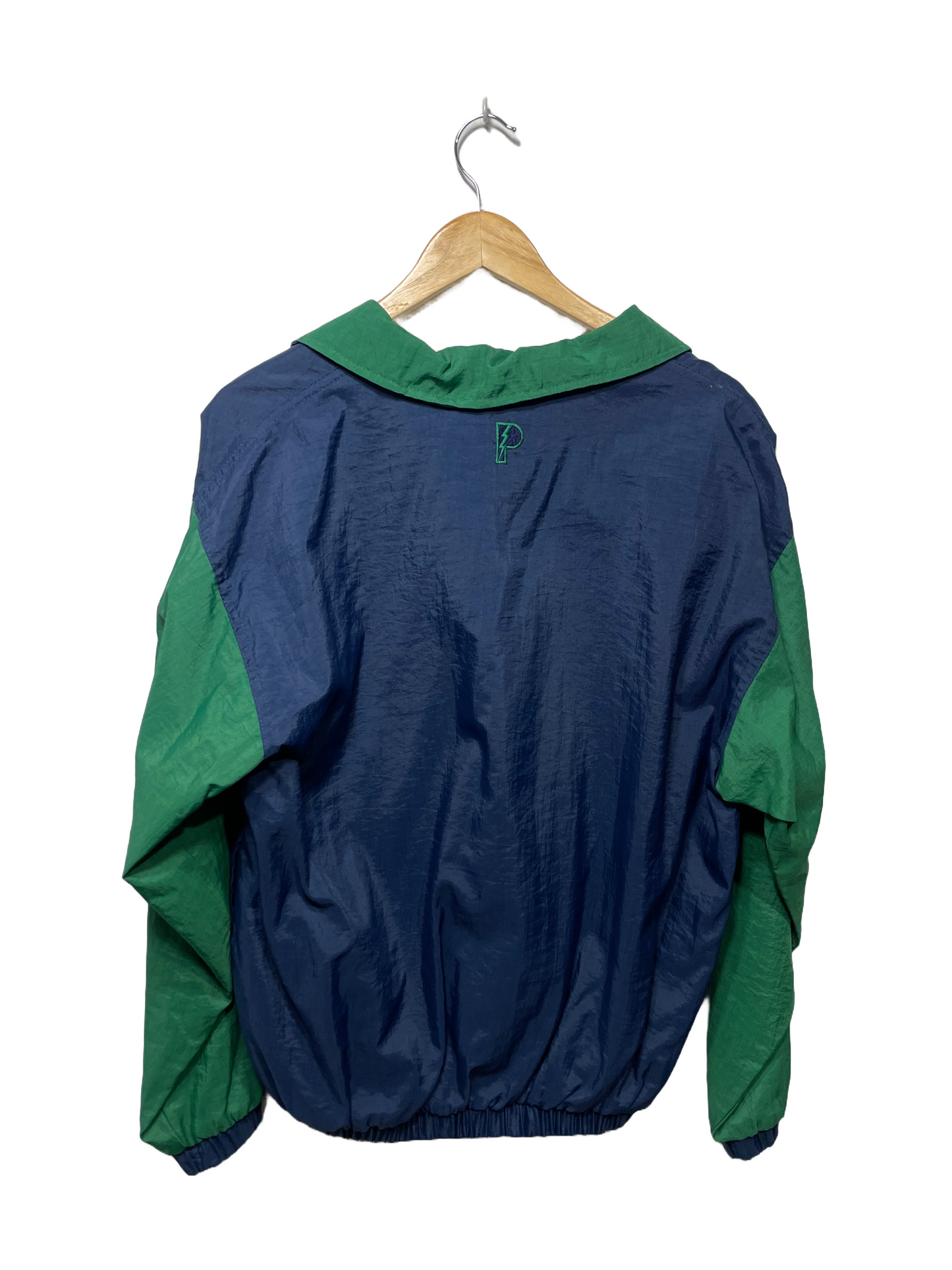 1990s Navy Blue Green Pro Player Brewers Pullover Windbreaker