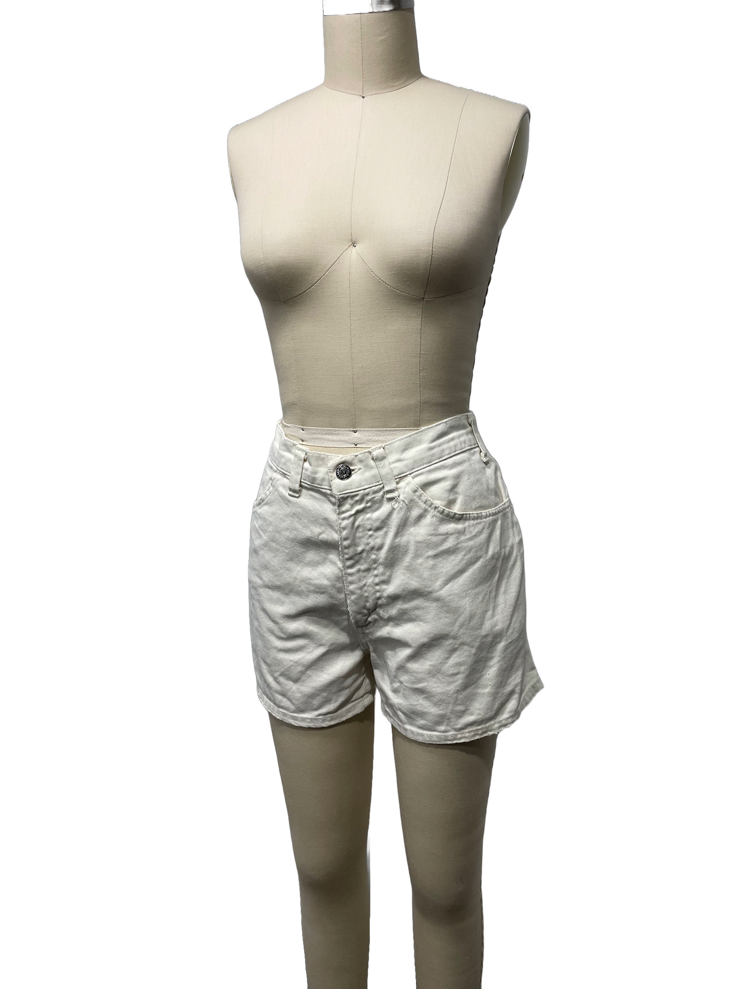 1970s White Levis Jean Shorts