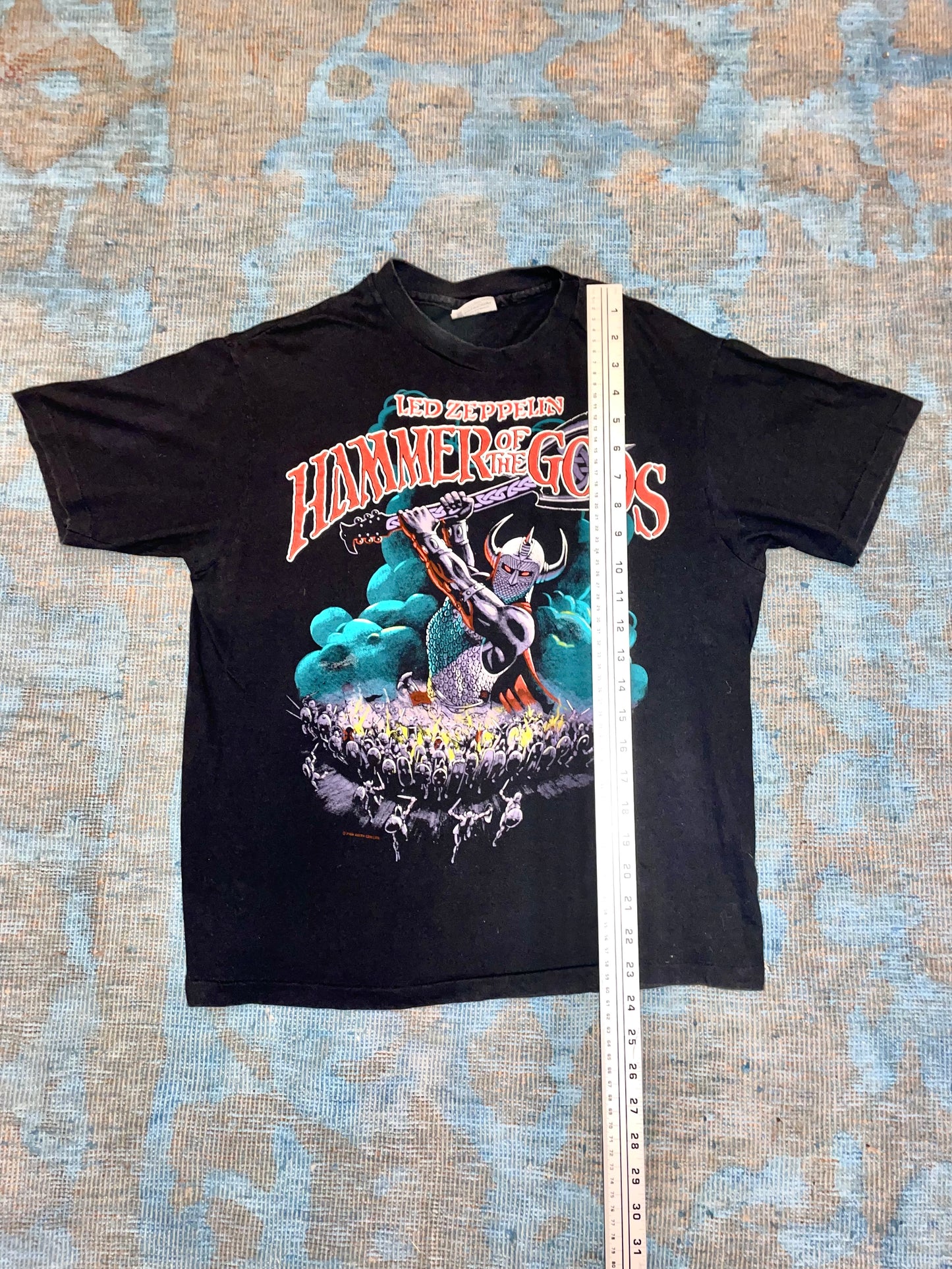 Led Zeppelin "Hammer of the Gods" 1988 Black Double Sided Like New Classic Rock Vintage T-Shirt