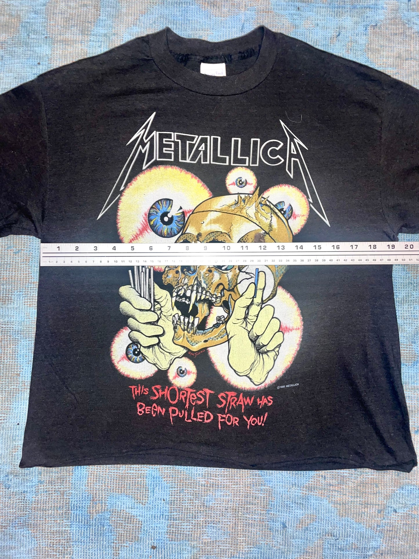 Metallica "Shortest Straw / Vertigo" 1988 Black Double Sided Metal Vintage T-Shirt