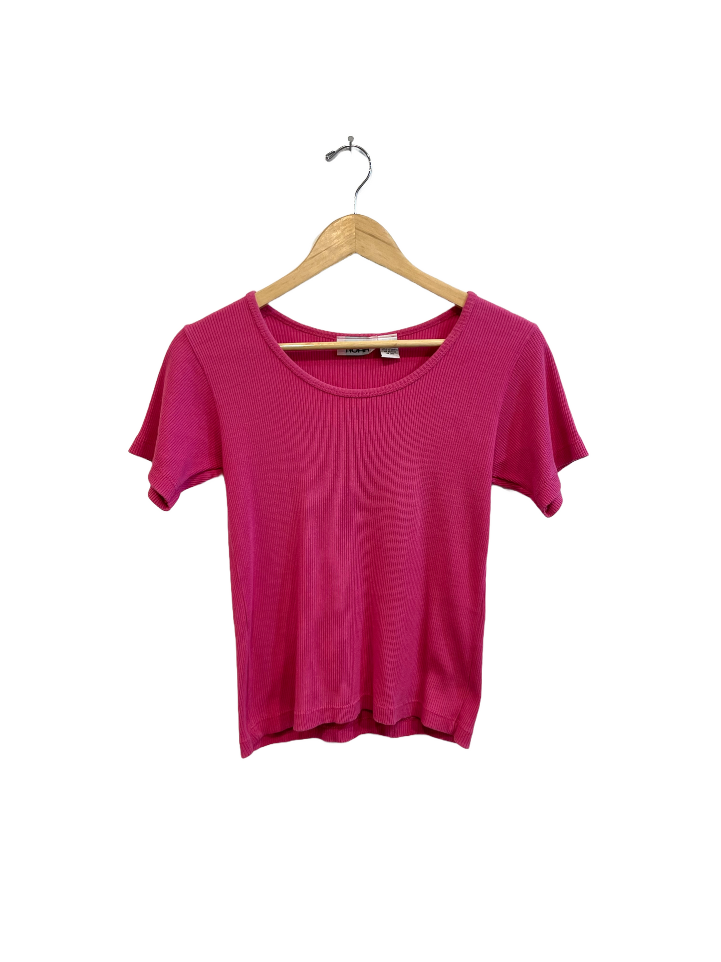 1980s Magenta Pink Ribbed Tee