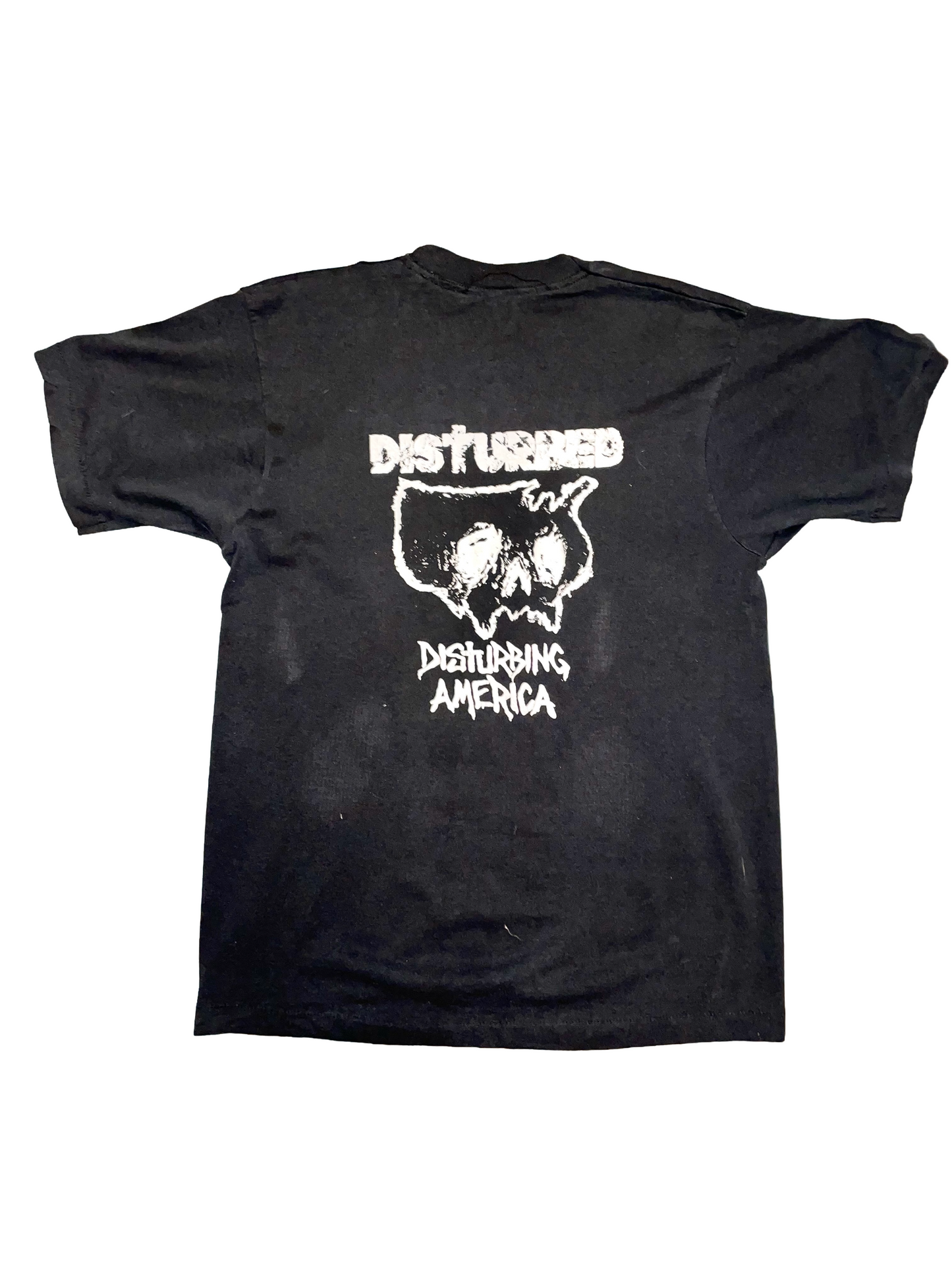 Disturbed (Minneapolis) “Disturbing America” ca. 1980s Black Double Sided Like New Thrash Metal Vintage T-Shirt