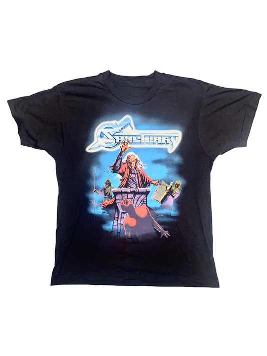 Sanctuary "Refuge Denied" 1988 Black Double Sided Like New Metal Vintage T-Shirt