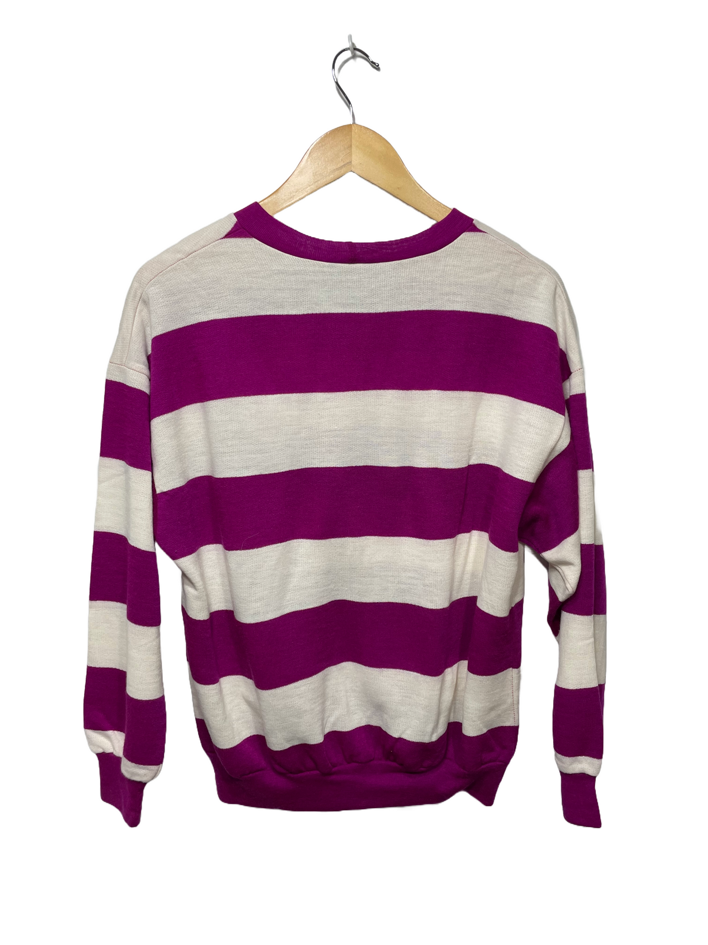 1980s Purple White Striped Sweatshirt