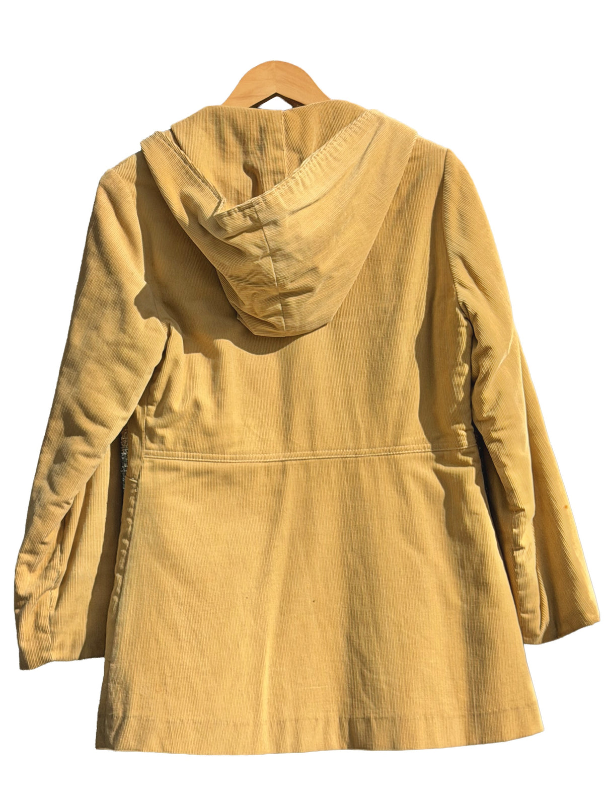 1960s Tan Corduroy Hooded Jacket with Lapels