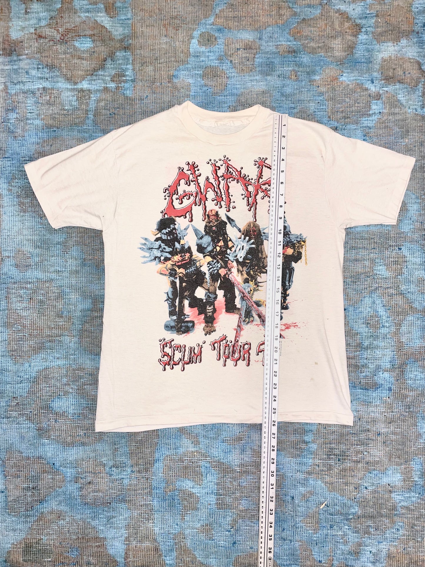 GWAR "Scum Tour 1990" White Double Sided Metal Vintage T-Shirt