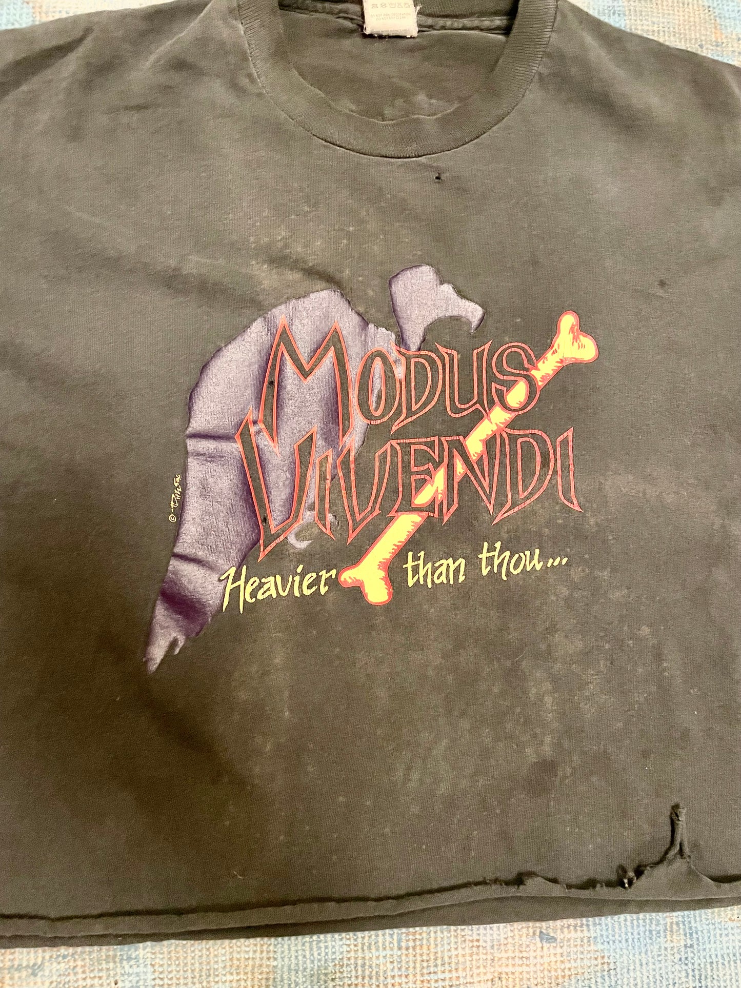 Modus Vivendi "Heavier Than Thou" Black Double Sided Metal Vintage T-Shirt