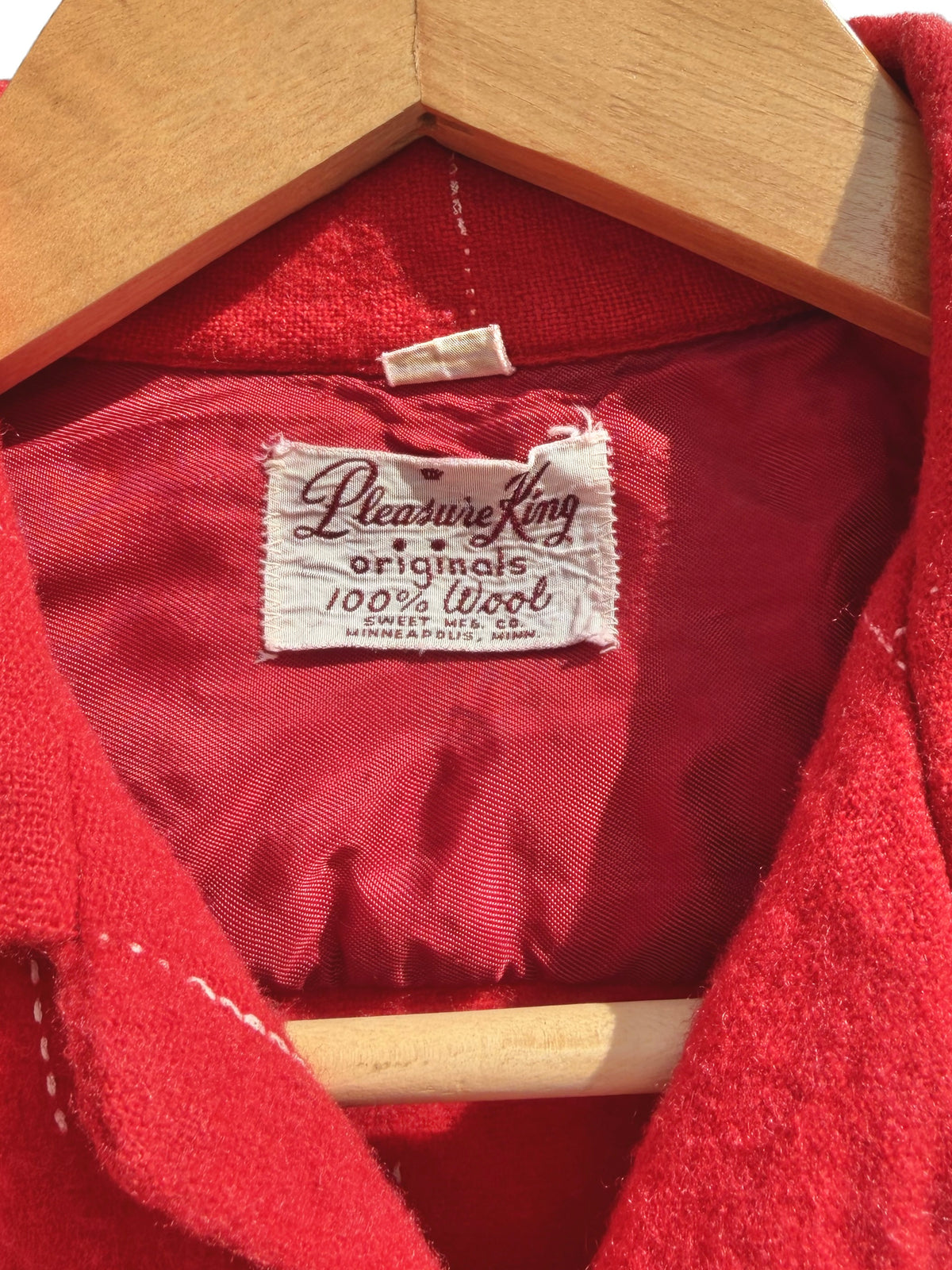 1950s Red Window Pane Wool Flannel