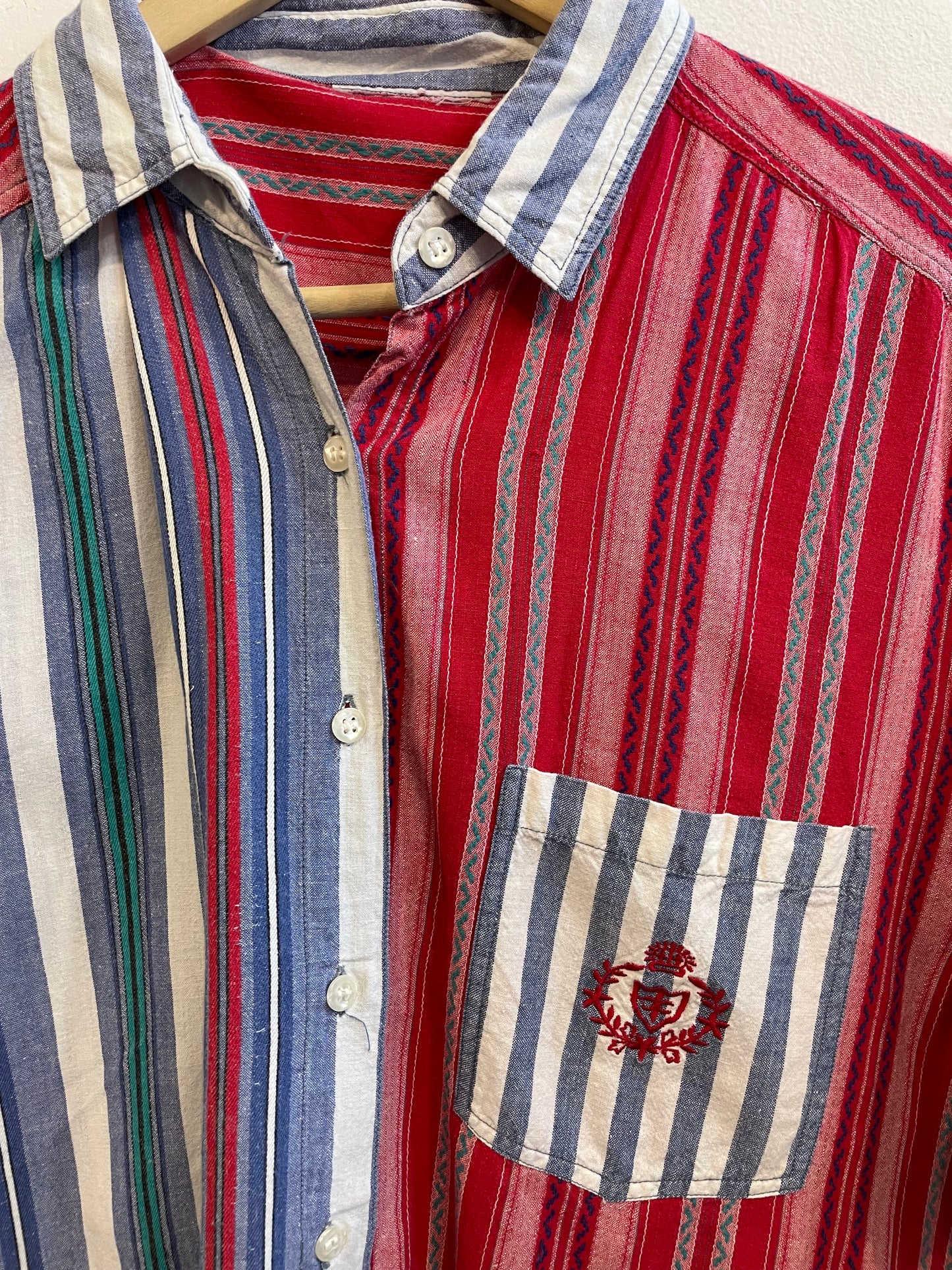 1980s Multi Stripe Cotton Pocket Shirt