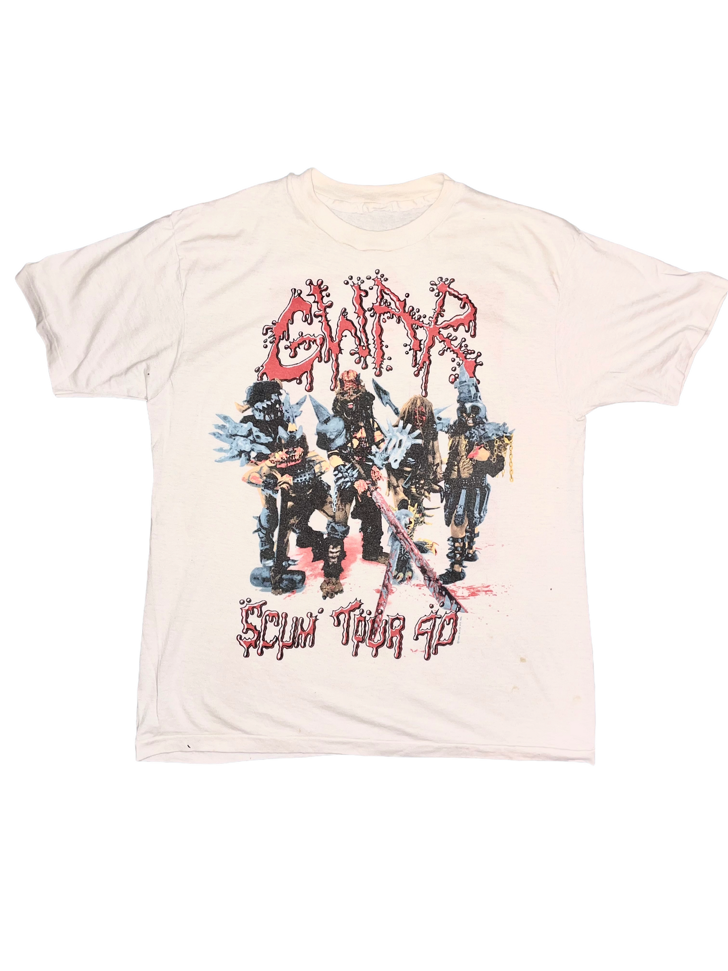 GWAR "Scum Tour 1990" White Double Sided Metal Vintage T-Shirt