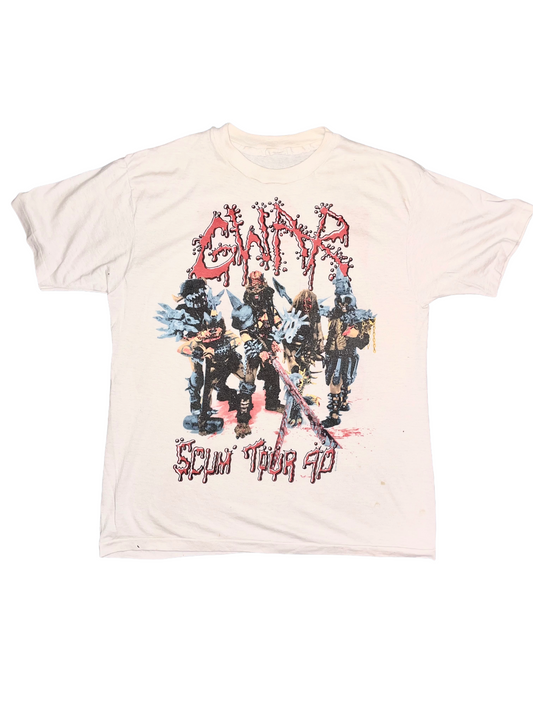 GWAR "Scum Tour 1990" White Double Sided Metal Vintage T-Shirt