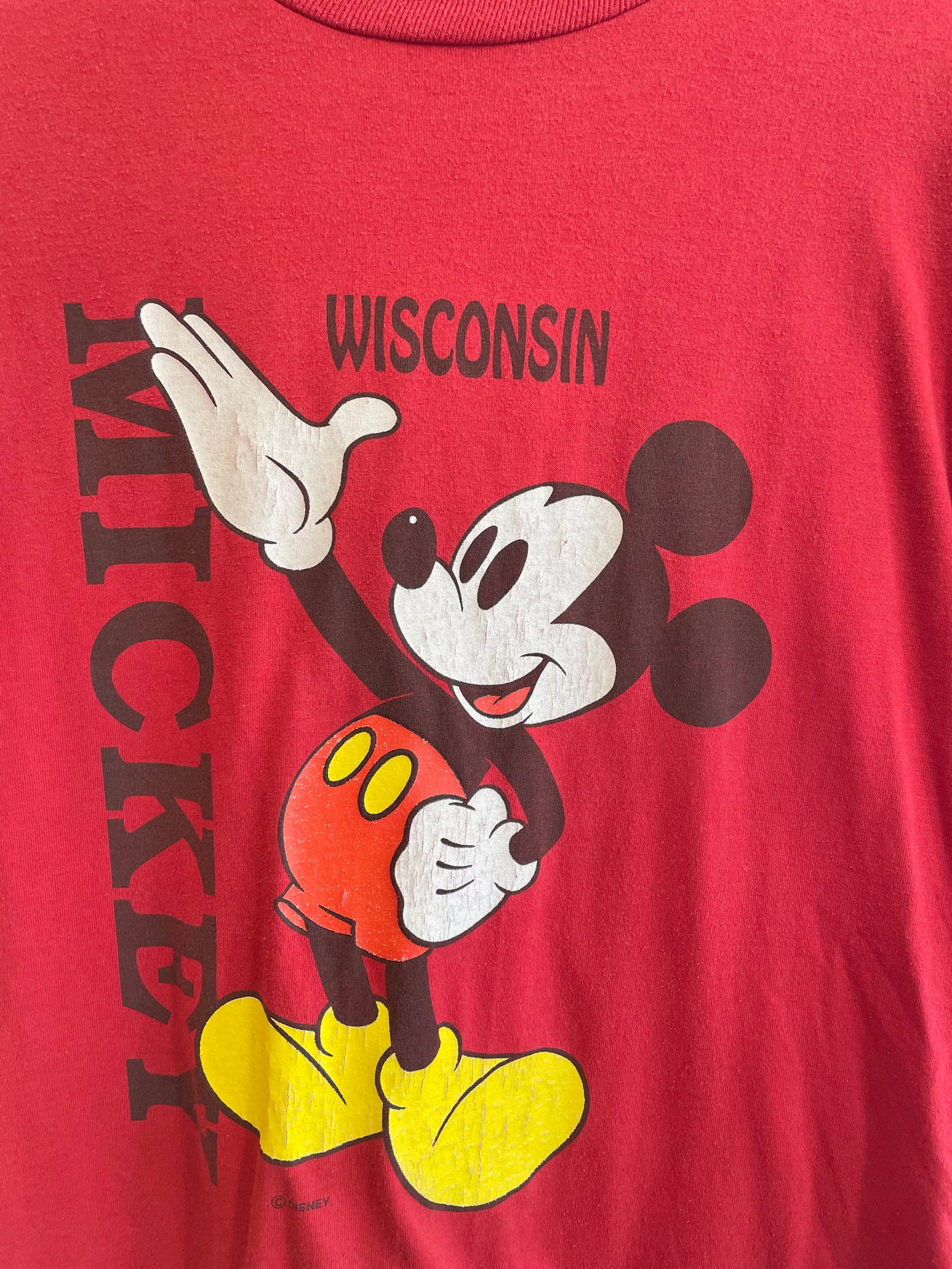 1990s Red Wisconsin Mickey Mouse Disney Tee