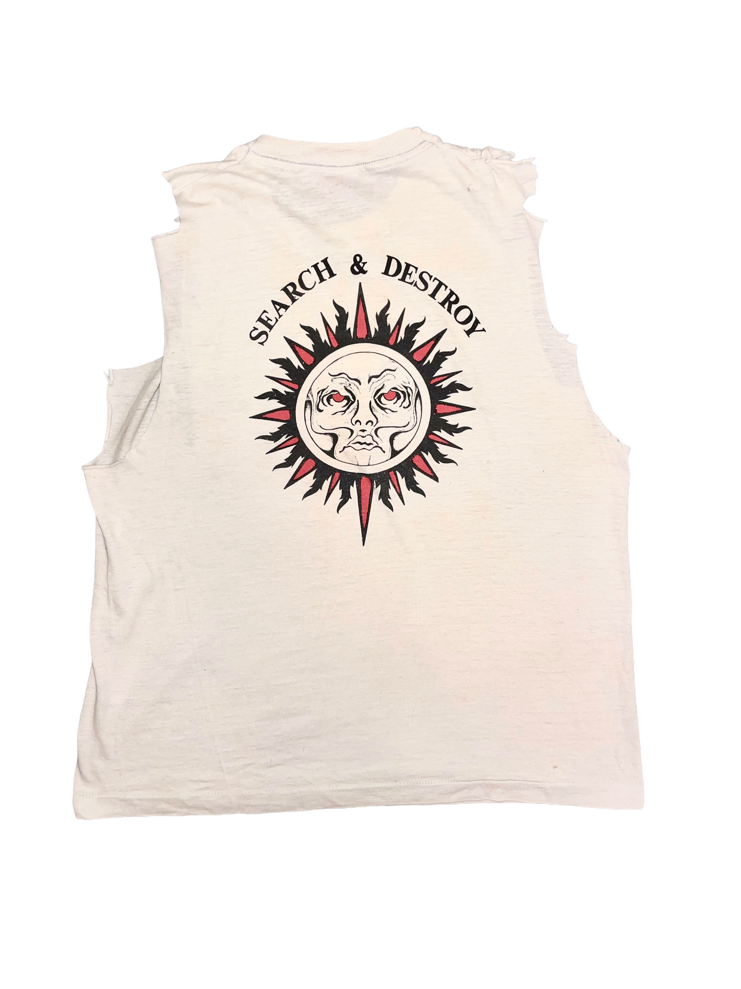 Rollins Band "Search & Destroy" Tattoo Double Sided Cut-off Sleeves Alt Metal Vintage T-Shirt