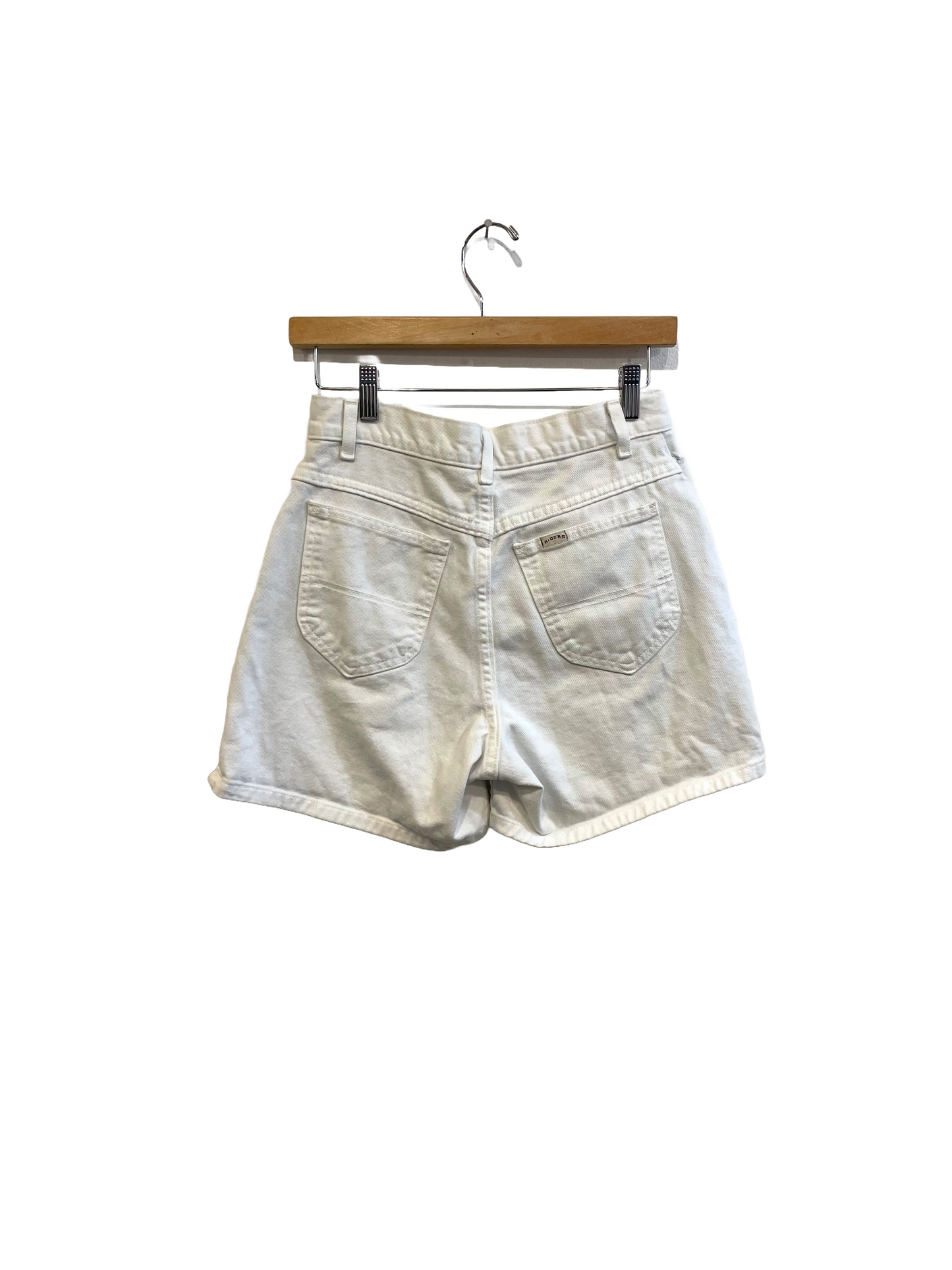 1990s White Loose Fit Lee Rider Jean Shorts