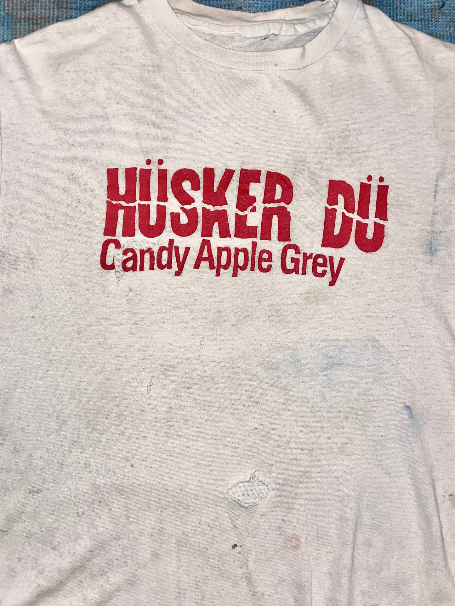 Hüsker Dü "Candy Apple Grey" Grey Double Sided Hardcore Vintage T-Shirt