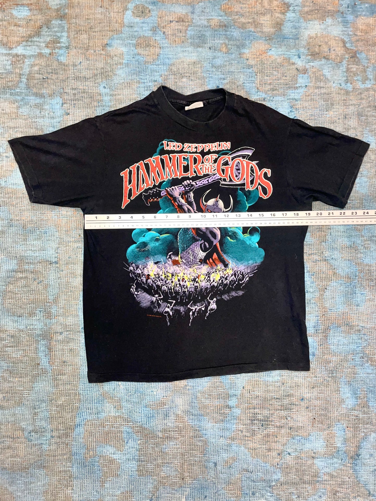 Led Zeppelin "Hammer of the Gods" 1988 Black Double Sided Like New Classic Rock Vintage T-Shirt