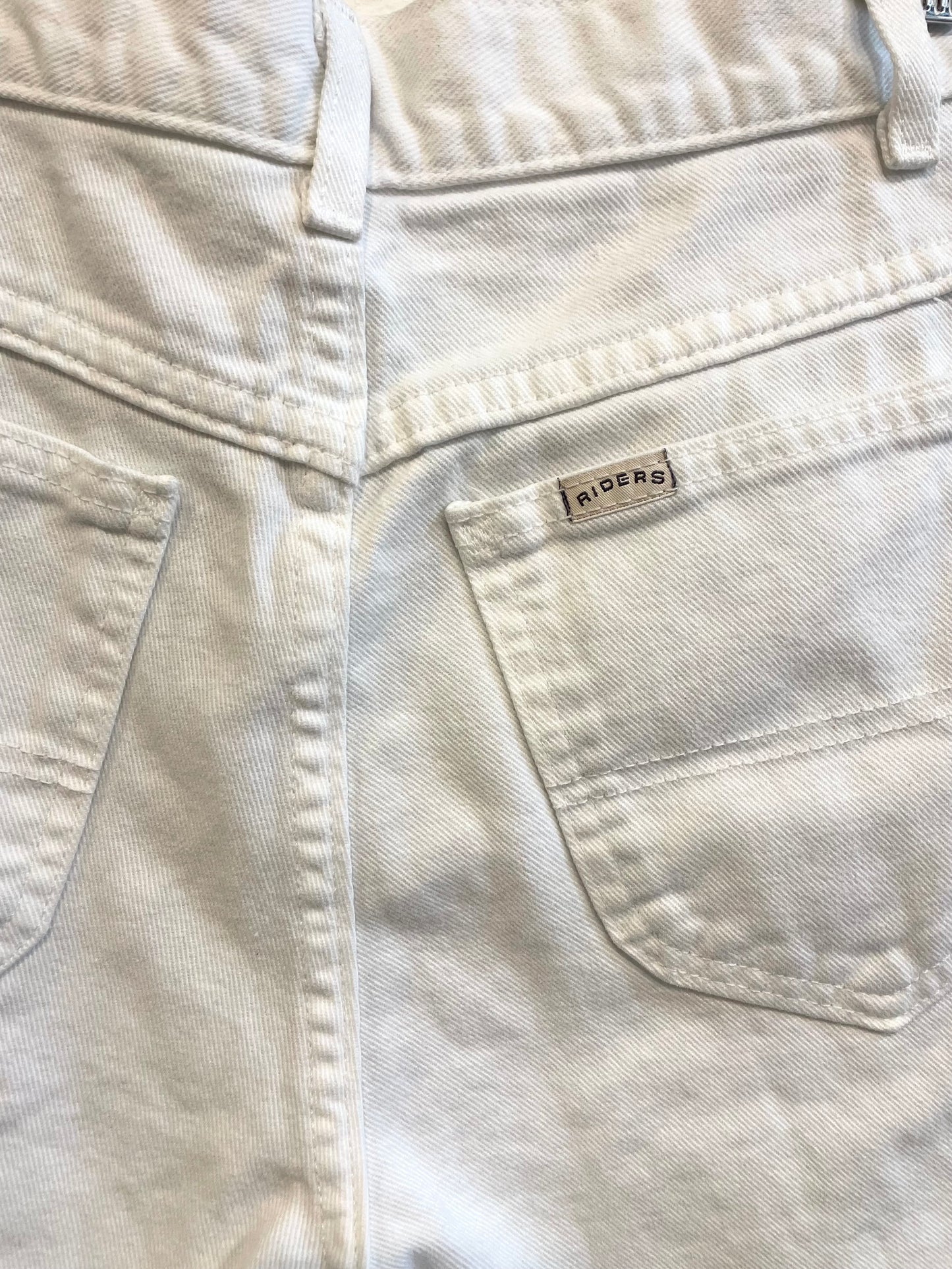 1990s White Loose Fit Lee Rider Jean Shorts