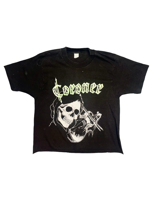 Coroner "Punishment For Decadence" 1990 Black Double Sided Thrash Prog Metal Vintage T-Shirt
