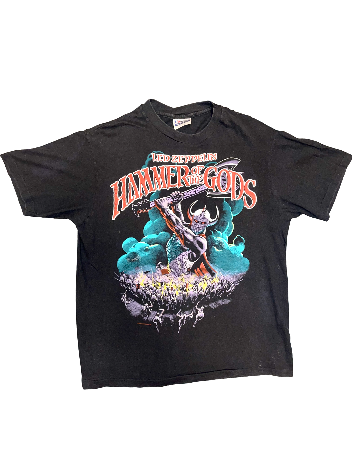 Led Zeppelin "Hammer of the Gods" 1988 Black Double Sided Like New Classic Rock Vintage T-Shirt