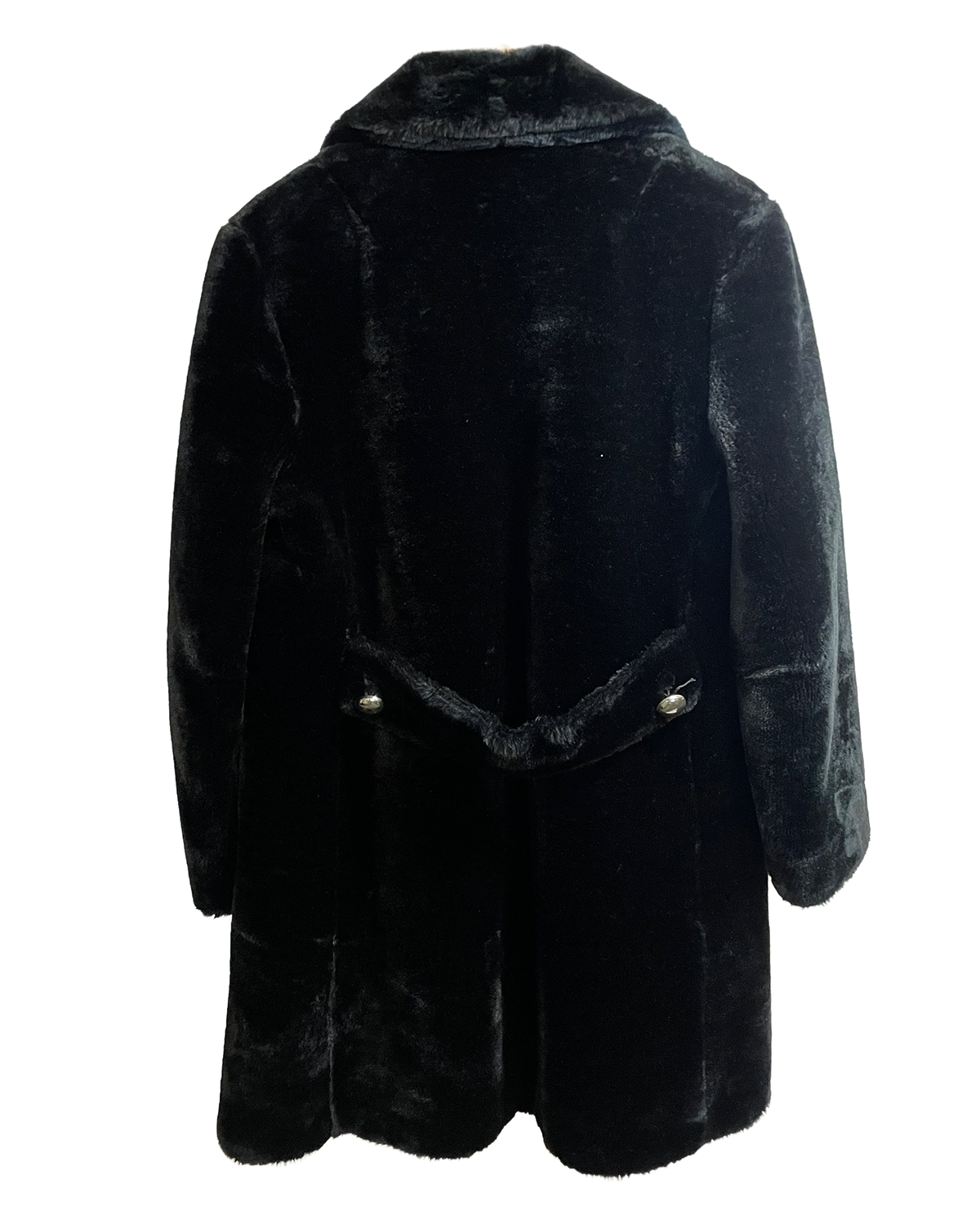 1970s Black Velour Peacoat