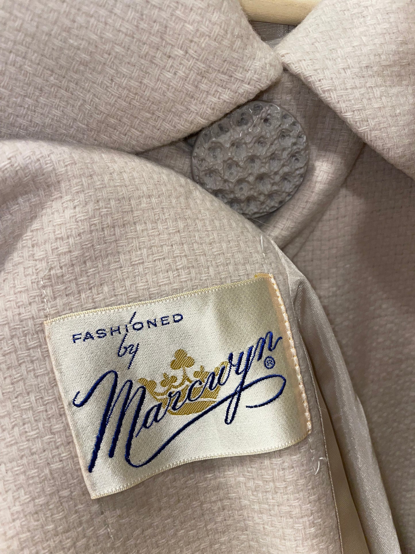 1950s Classic Cream Wool A-Line Coat