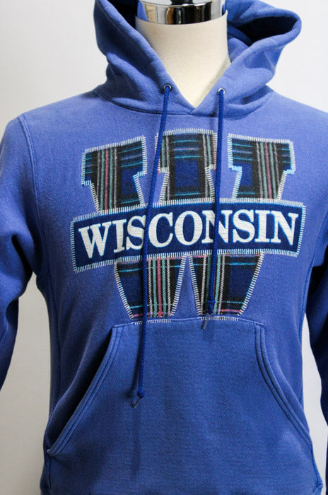 1990s Blue Wisconsin Reverse Weave Hoodie