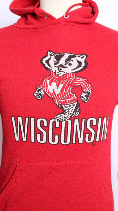 1980s Red Wisconsin Badgers Hoodie