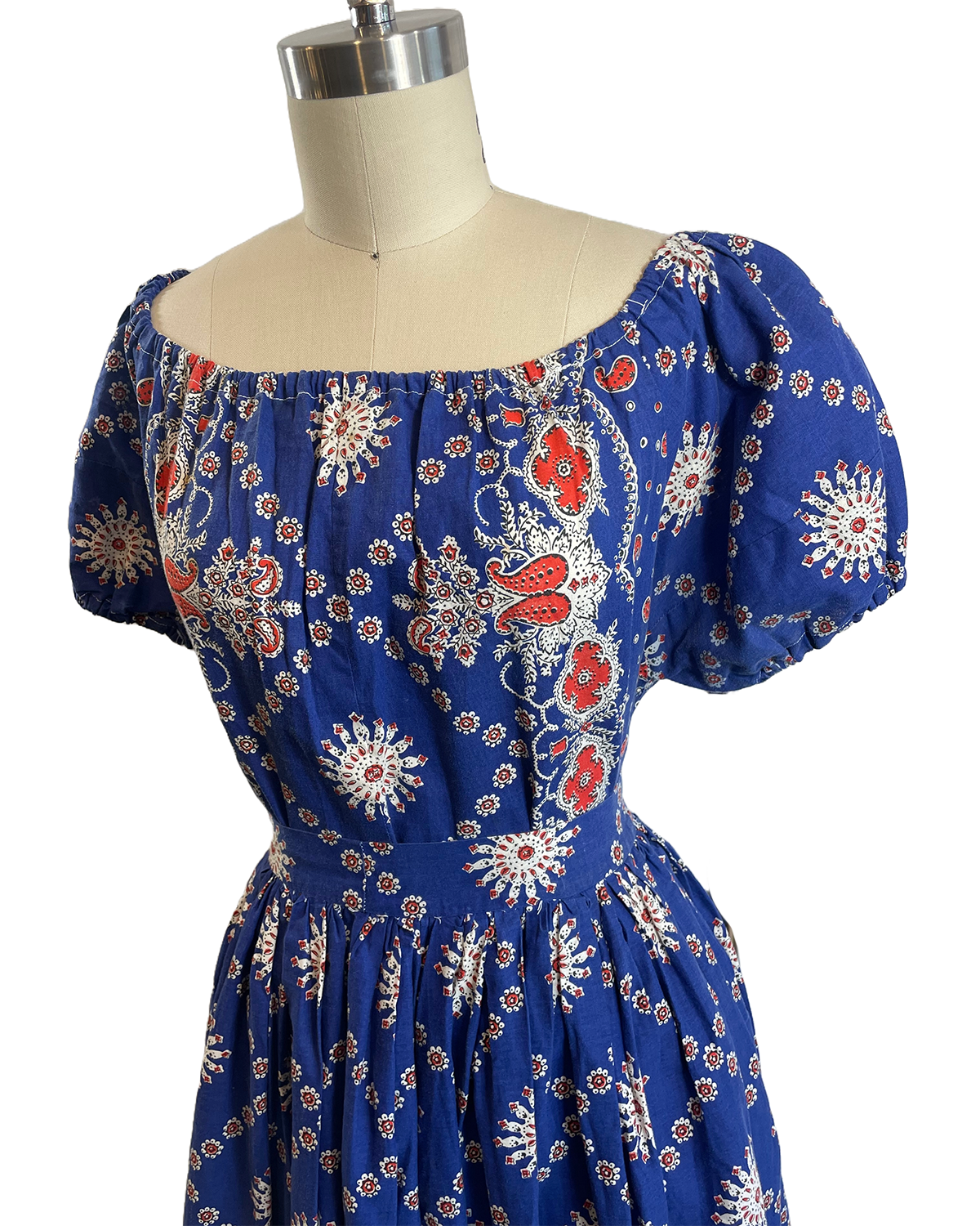 1950s Blue Bandana Print Patio Set