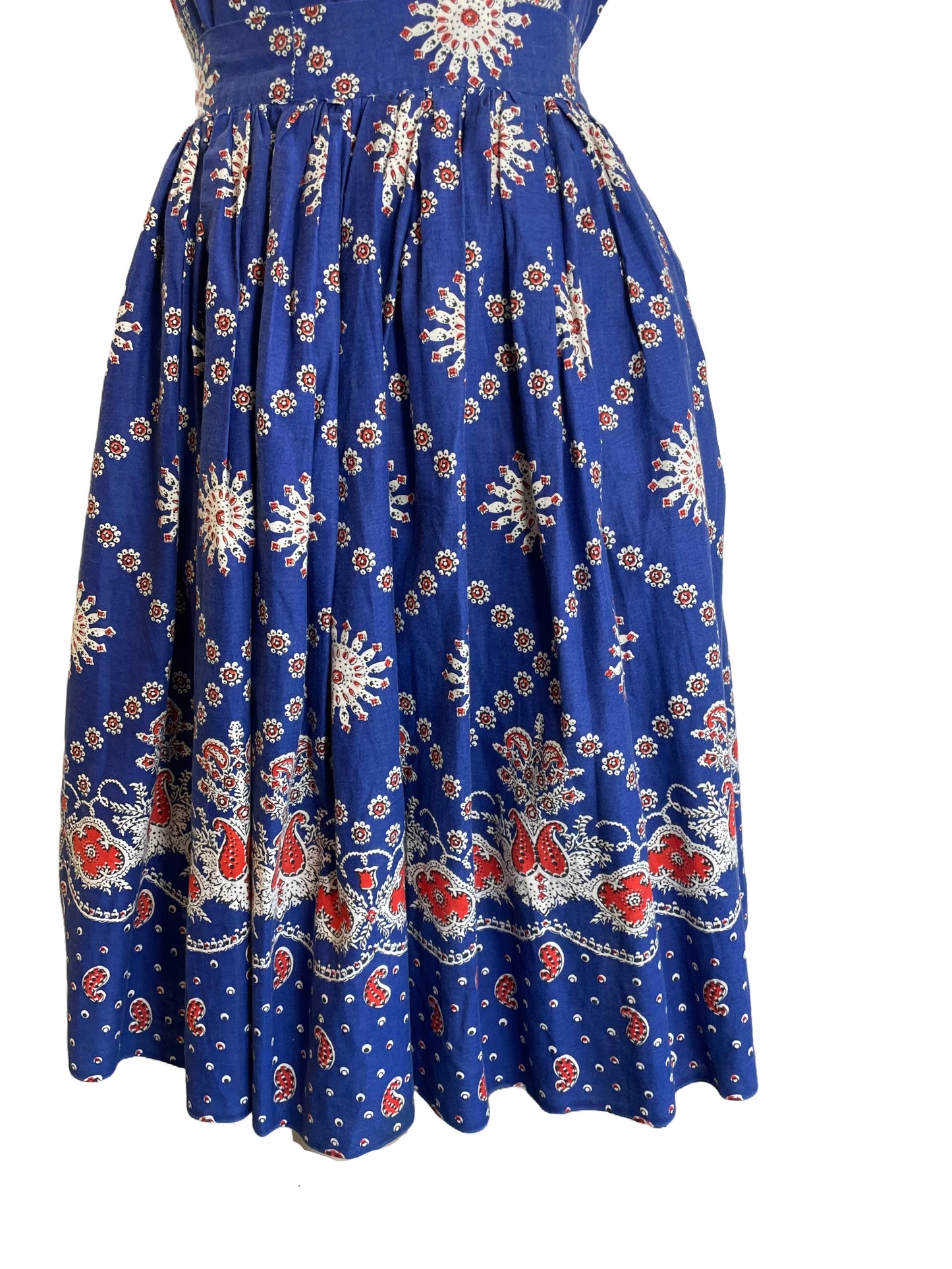 1950s Blue Bandana Print Patio Set
