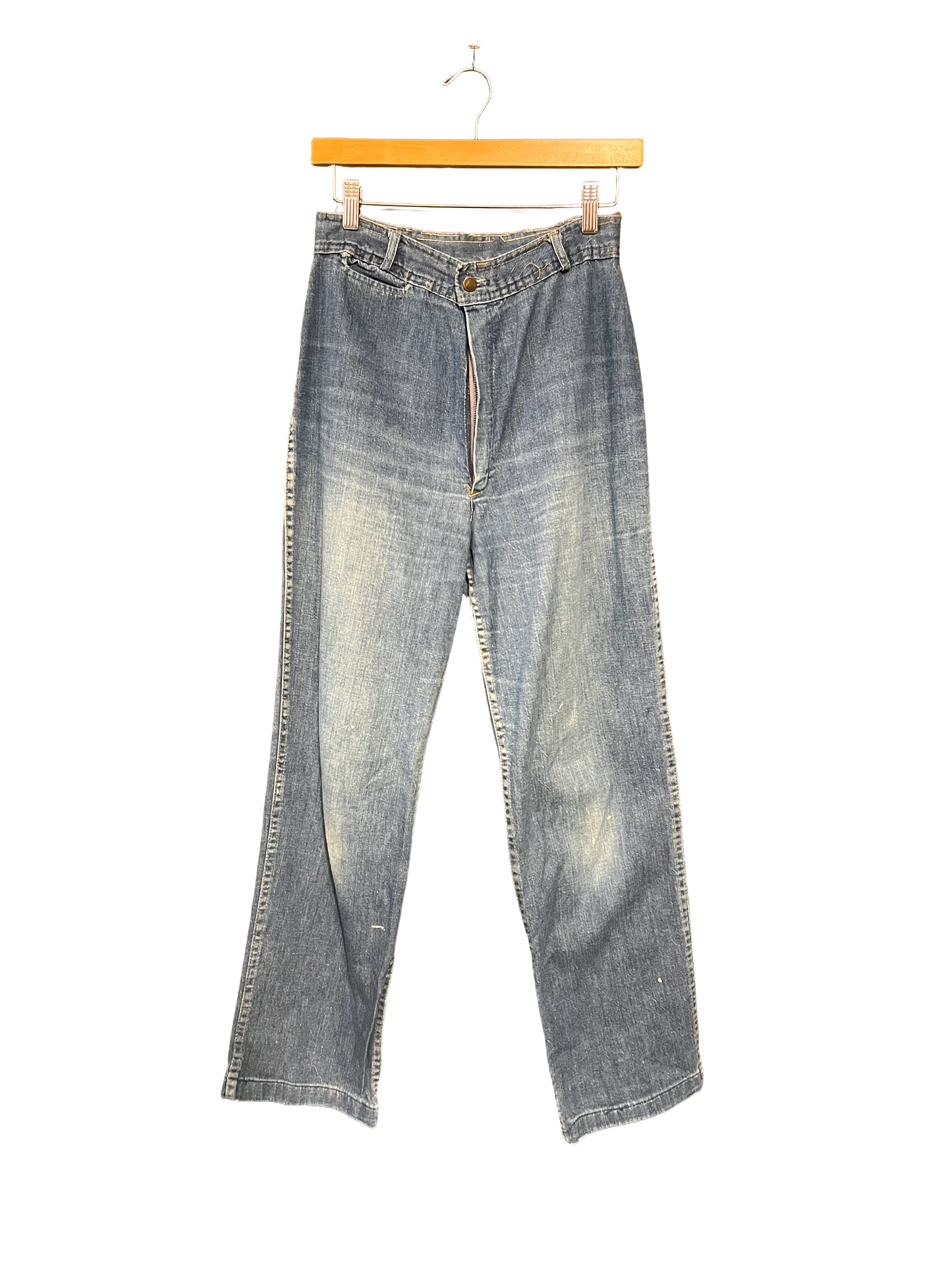 1970s High Rise Star Embroidred Pocket Jeans