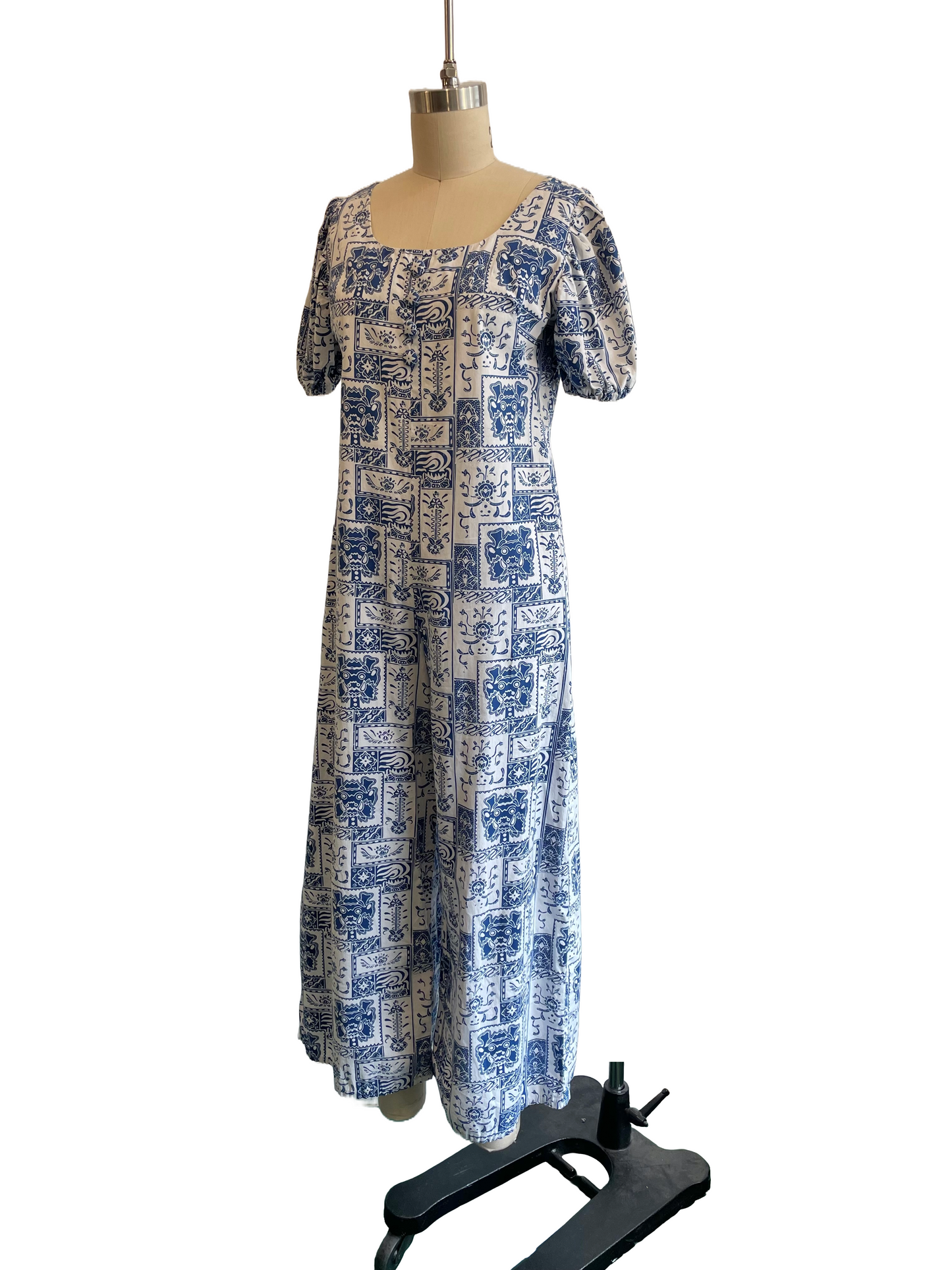 1960s Block Print Style Wide Leg Jumpsuit