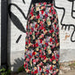 1990s Multicolor Floral Rayon Midi Skirt