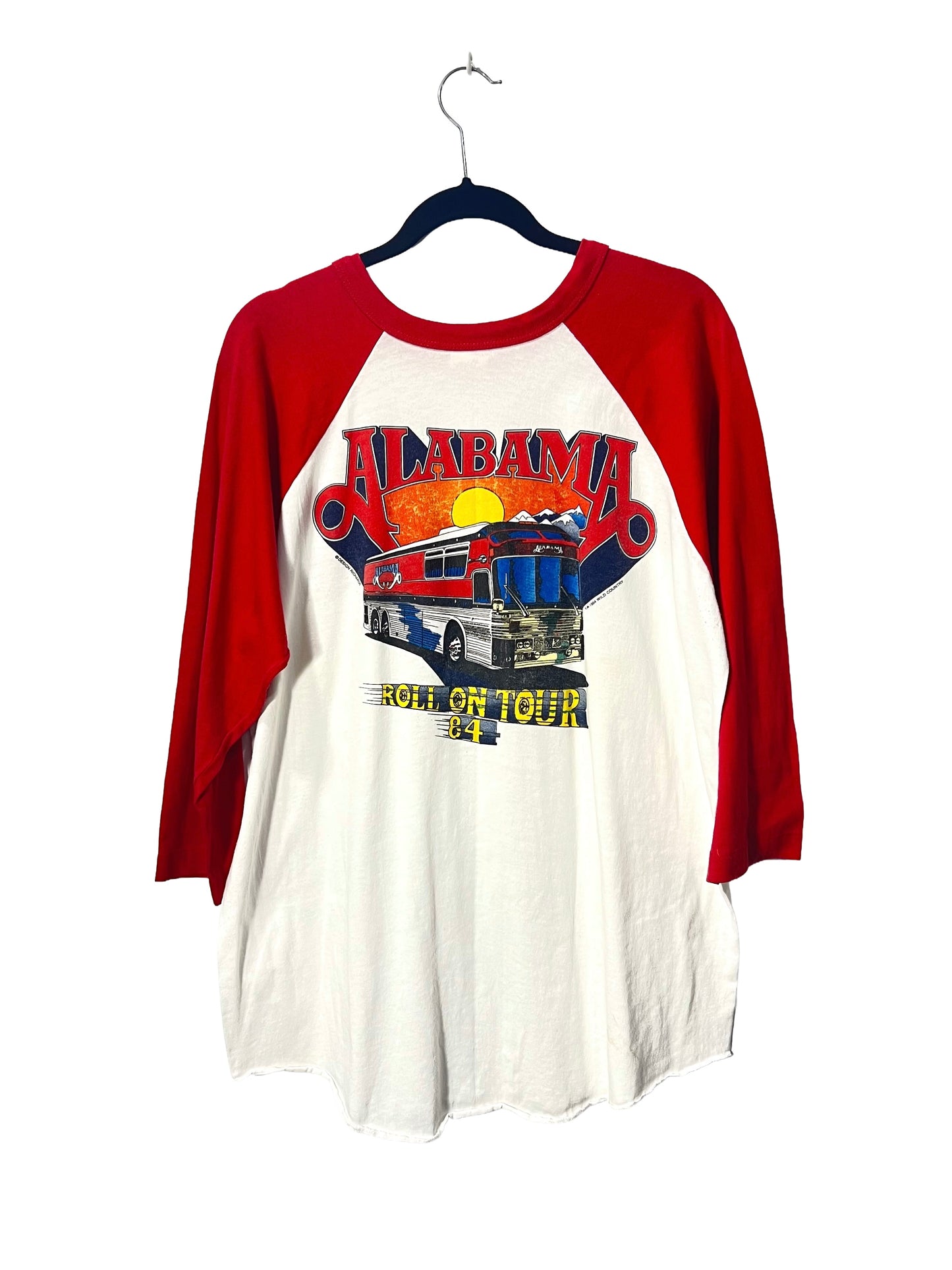 1980s White Red 3/4 Sleeve Alabama Tour Tee