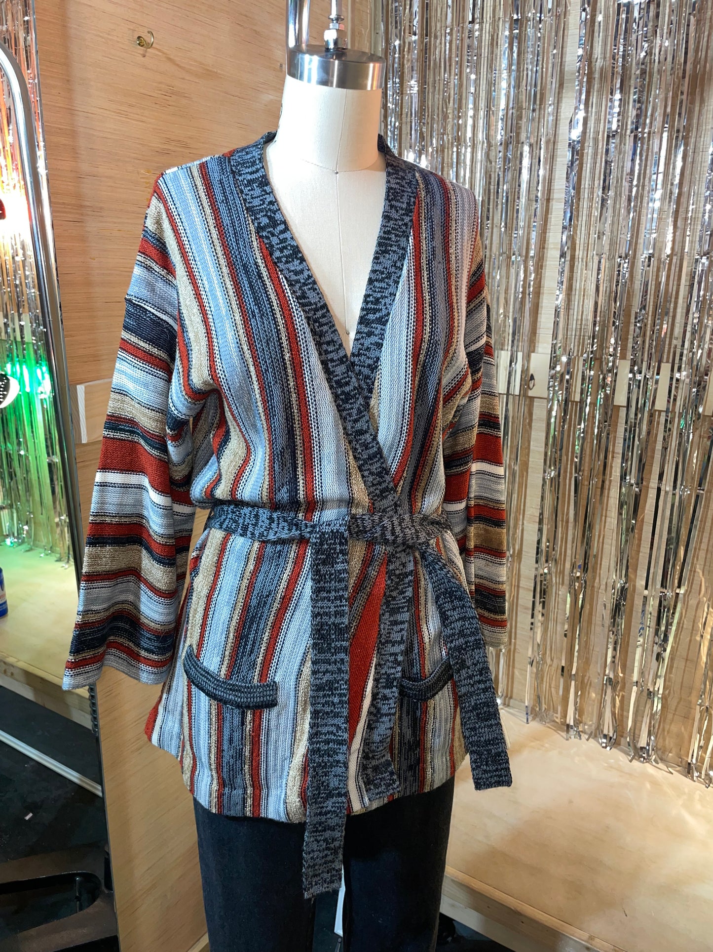 1970s Space Dye Mulitcolor Wrap Cardigan