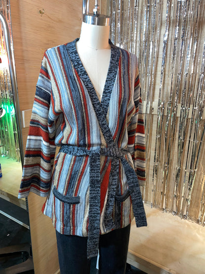 1970s Space Dye Mulitcolor Wrap Cardigan