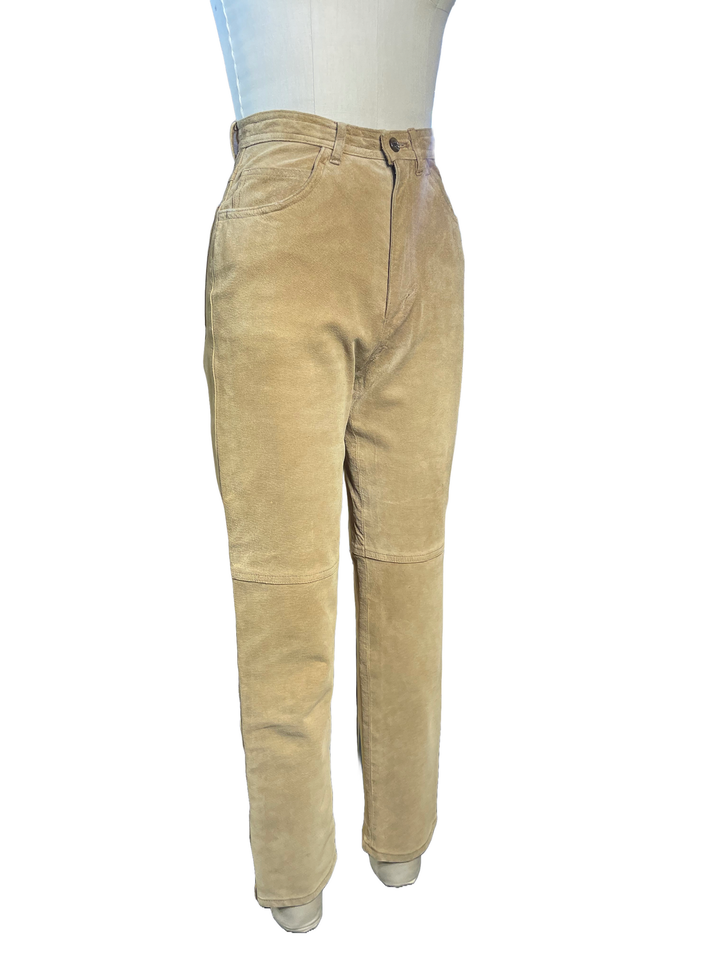 1990s Almond Suede Tapered Ralph Lauren Pants