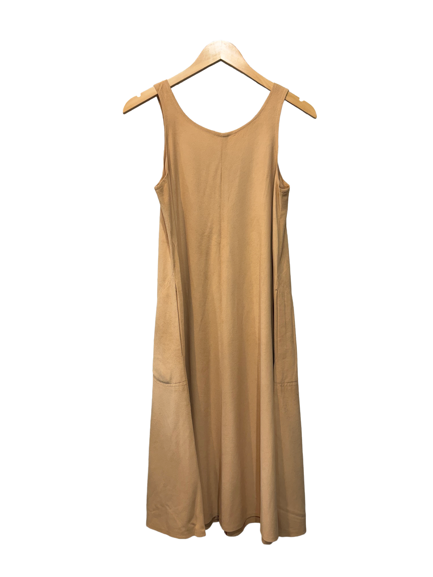 1970s Almond Deco Asymmetrical Print Pocketed Tank Dress