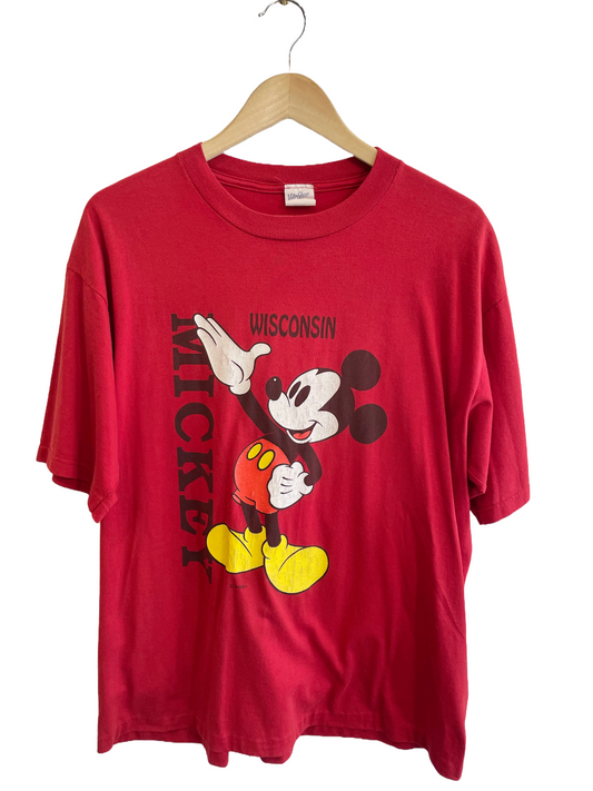 1990s Red Wisconsin Mickey Mouse Disney Tee
