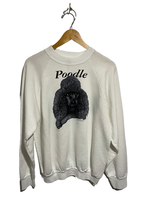 1990s White Poodle New Old Stock FOTL Crewneck Sweatshirt