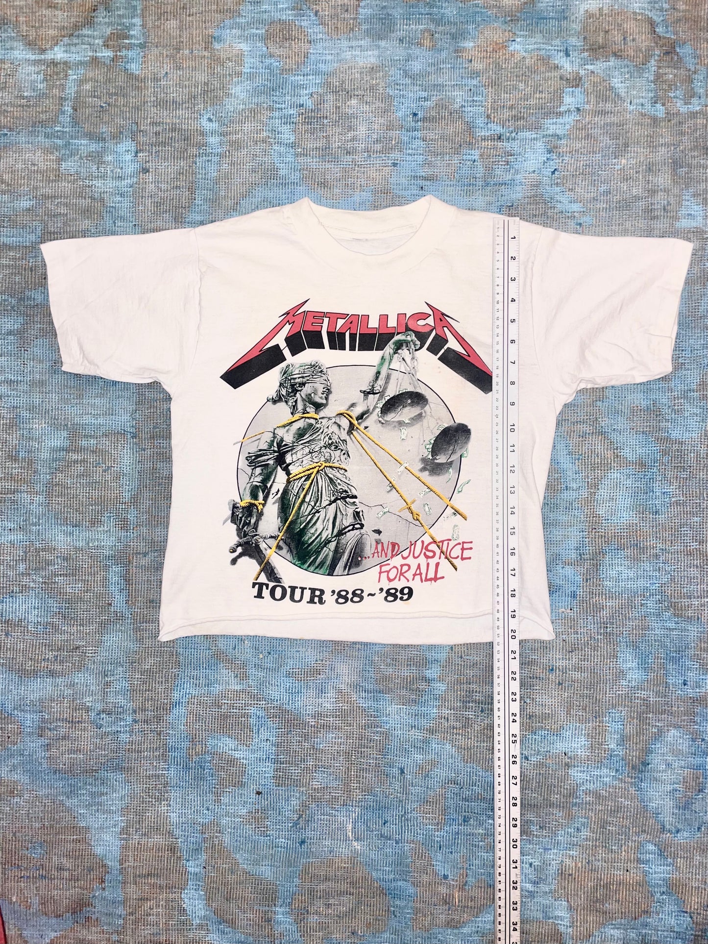Metallica "…And Justice For All Tour 1988-89" White Double Sided Metal Vintage T-Shirt