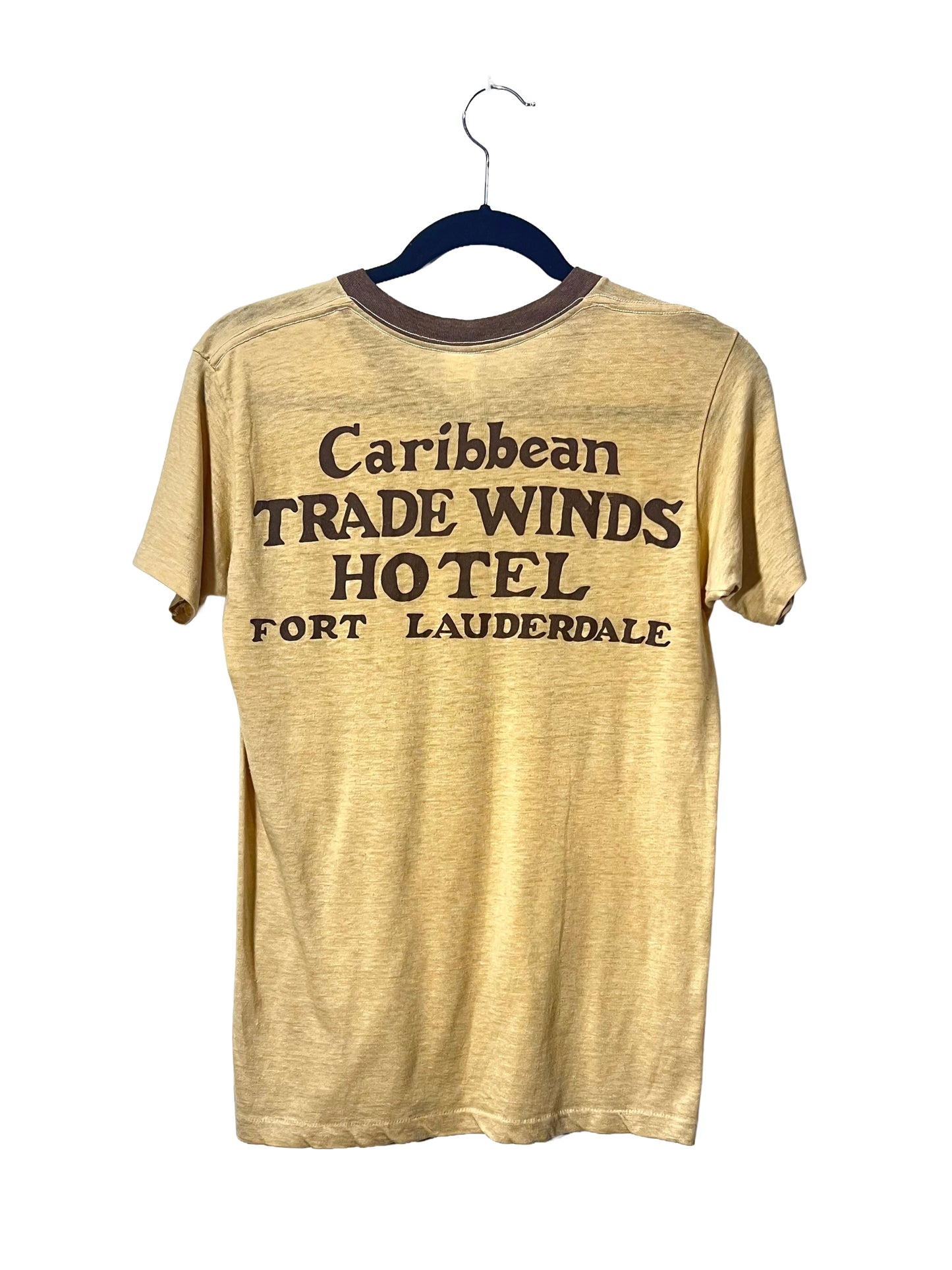 1980s Tan and Brown Ft Lauderdale Parrot Tee