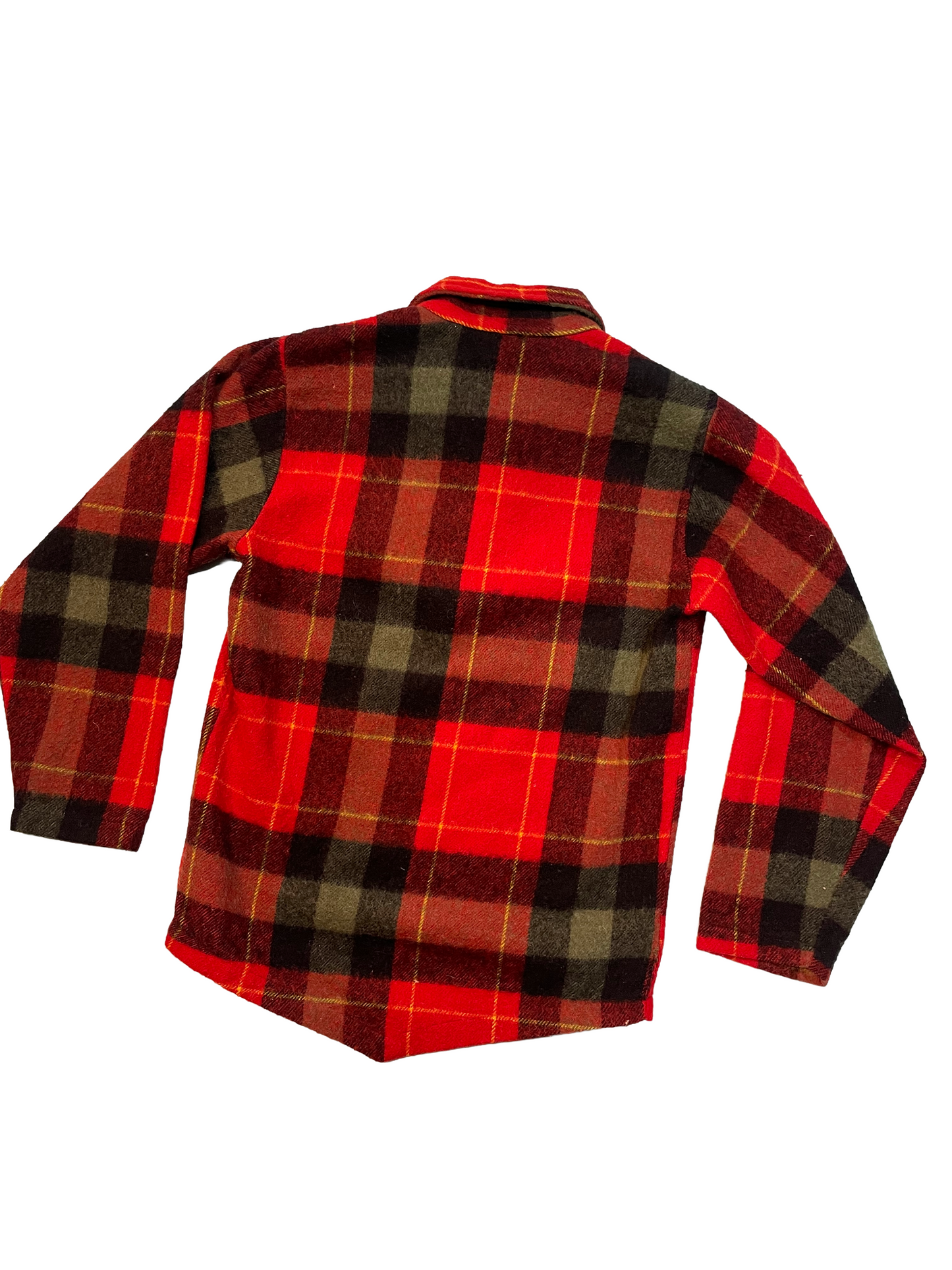 1950s Red Black Yellow Check Fieldmaster Wool Zip Henley