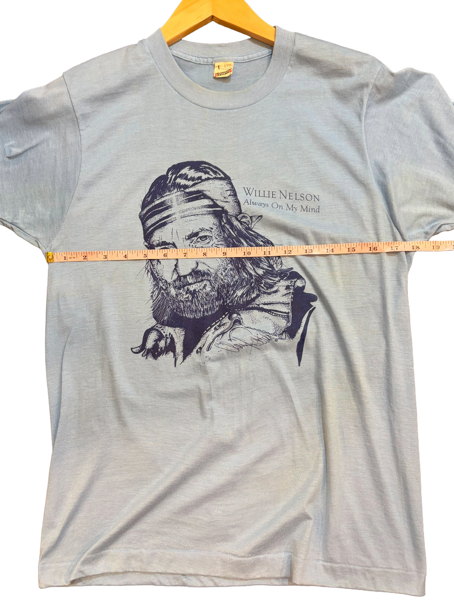 1980s Baby Blue Willie Nelson Always on My Mind Tee
