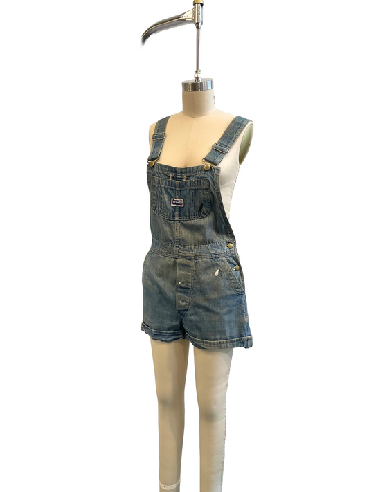 1970s Big Smith Distressed Workwear Short Overalls