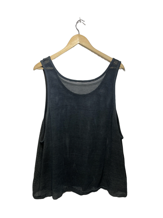 1980s Black Faded Mesh Tank Top