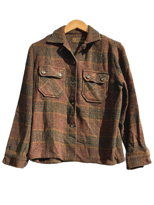 1950s Brown Green Purple Merrill Woolens Women’s Shirt Jacket